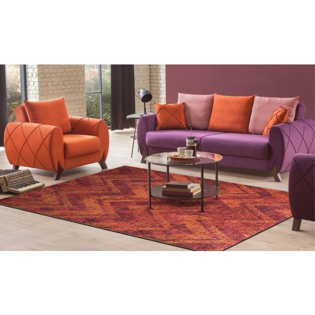 ADD A BIT OF ENERGY WITH VIBRANT RED OR ORANGE RUG