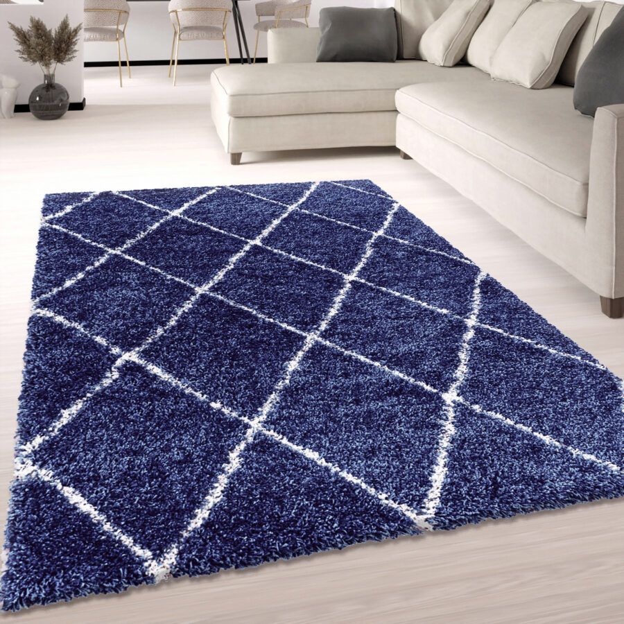 Navy on sale shag rug