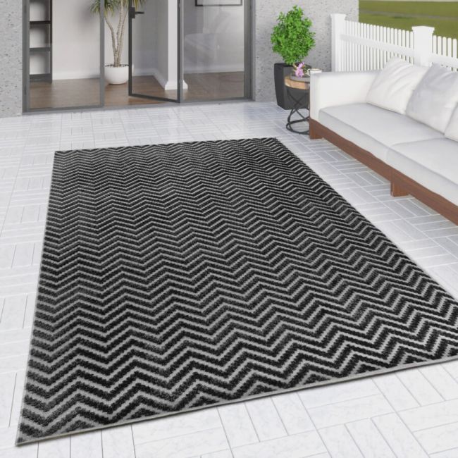 Black shop outdoor rug