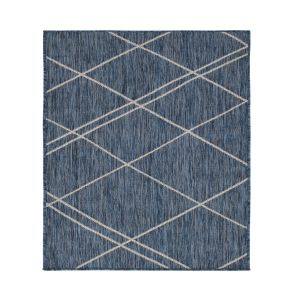 Terrace 11171A-Azure_White Striped Design Rug by Euro Tapis
