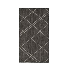 Terrace 11171A-Pebble L.Grey Striped Design Rug by Euro Tapis