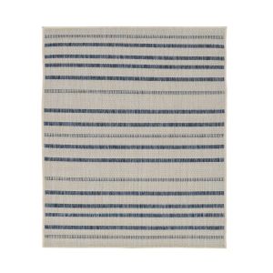 Terrace 1999A-White_Azure Striped Design Rug by Euro Tapis