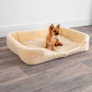 Merino Wool Large Pet Bed - Natural (White) by Native