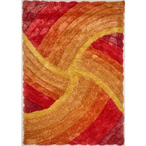 Rugstyle 3D Shaggy Stella Burnt Orange Rug / 160/230