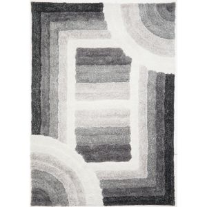 Rugstyle 3D Shaggy Trellis Grey Rug / 160/230