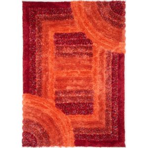 Rugstyle 3D Shaggy Trellis Red Rug / 160/230