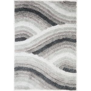 Rugstyle 3D Shaggy Wave Grey Rug / 160/230