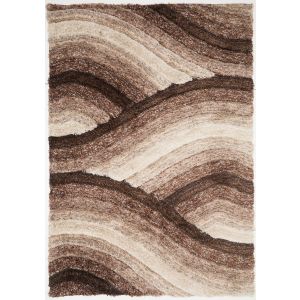 Rugstyle 3D Shaggy Wave Mocha Rug / 160/230