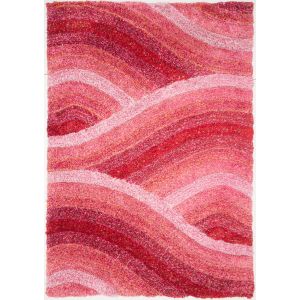 Rugstyle 3D Shaggy Wave Pink Rug / 160/230