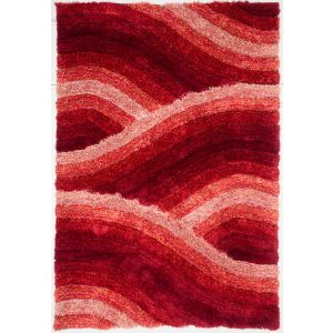 Rugstyle 3D Shaggy Wave Red Rug / 160/230