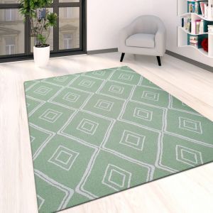 Cotton Rug Green Diamond by Viva Rugs