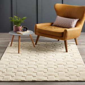 Origins Basketweave 3D New Ivory Wool Rug