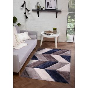 Ultimate Blazon Navy 3D Shaggy Rug