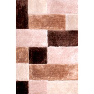 Ultimate 3D Carved Blocks Natural Shaggy Rug 2