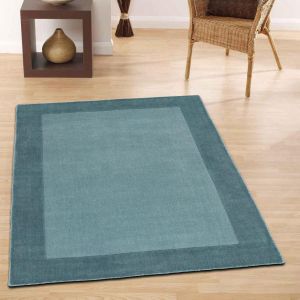 Origins Borders Duck Egg Wool Rug