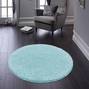 Origins  Buddy Baby Blue Washable Plain Circle Rug 