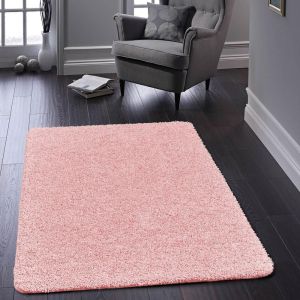 Origins  Buddy Candy Pink Washable Plain Rug 