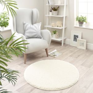 Origins Buddy Cream Washable Plain Circle Rug