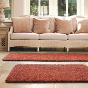 Origins Buddy Ox Red Washable Plain Rug