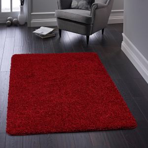 Origins Buddy Red Washable Plain Rug