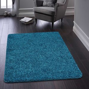 Origins Buddy Teal Washable Plain Rug