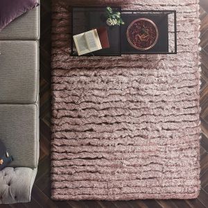 Origins Carved Glamour Adobe Rose Shaggy Rug