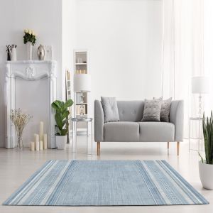 Cashmere K6428 byzantine blue Luxury Modern Rug by Euro Tapis