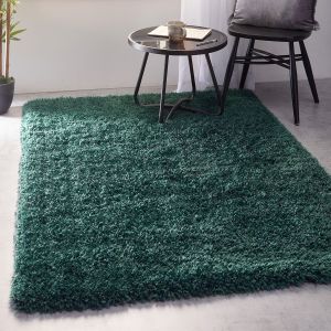 Origins Chicago Forest Green Shaggy Polyester Rug