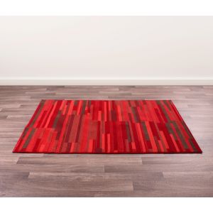Rug Style Modern Poly City Block Red Rug 