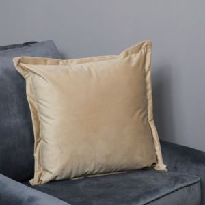 Beige Velvet Cushion - Feather Filled by Native