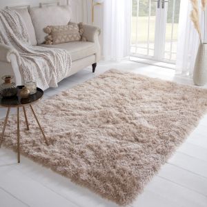 Ultimate Dazzle Natural Plain Shaggy Rug
