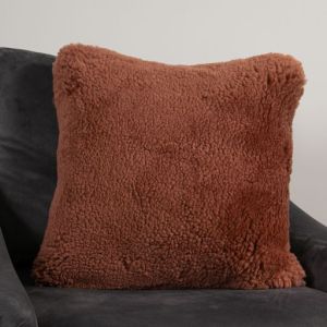 Coral Short Pile Sheepskin Cushion by Native