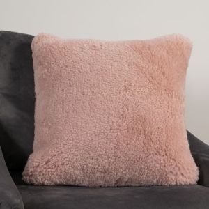 Pink Short Pile Sheepskin Cushion by Native