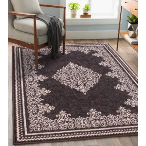 Rugstyle Traditional Poly Douglas Dark Grey Rug