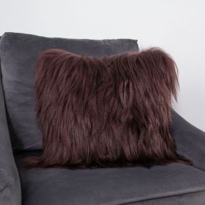Brown Long Hair Goat Cushion by Native