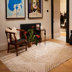 Origins Delta Ivory Geomatric Pattern Plain Rug