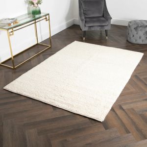 Cream Bubble Large Wool Rug by Native