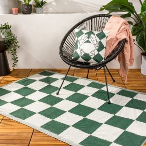 Checkerboard Outdoor 100% Recycled Rug Green By RIVA