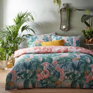 Medinilla Tropical Duvet Cover Set Sage/Blush By RIVA