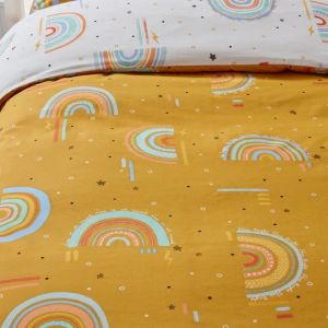 Rainbow Tribe Kids Duvet Cover Set Mustard By RIVA