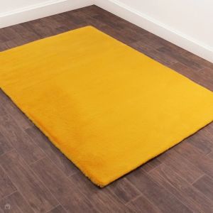 HMC Luxe Faux Fur Plain Ochre Rug