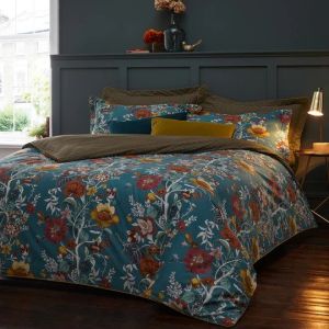 Bloom Floral Duvet Cover Set Teal By RIVA