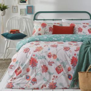 Amreli Floral Duvet Cover Set Coral By RIVA