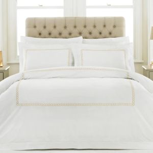 Cleopatra 200TC Cotton Embroidered Duvet Cover Set Gold By RIVA
