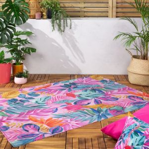 Psychedelic Jungle Outdoor/Indoor Rug Pink By RIVA