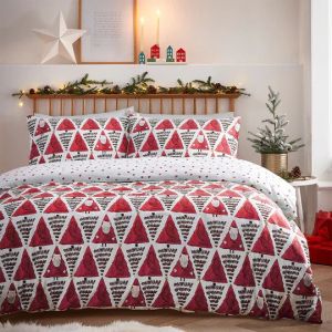 Hide + Seek Santa Christmas Duvet Cover Set Red By RIVA