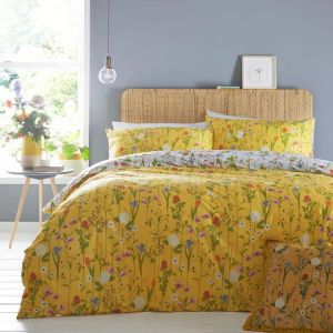 Fleura Floral Duvet Cover Set Yellow By RIVA 