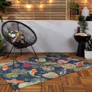 Koi Pond Outdoor/Indoor Rug Midnight By RIVA