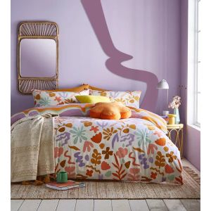 Amelie Printed Abstract Floral Duvet Cover Set Multicolour By RIVA
