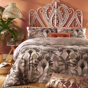 Malaysian Palm Duvet Cover Set Blush By RIVA